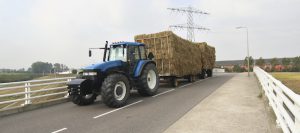 Tractor with hay wagon